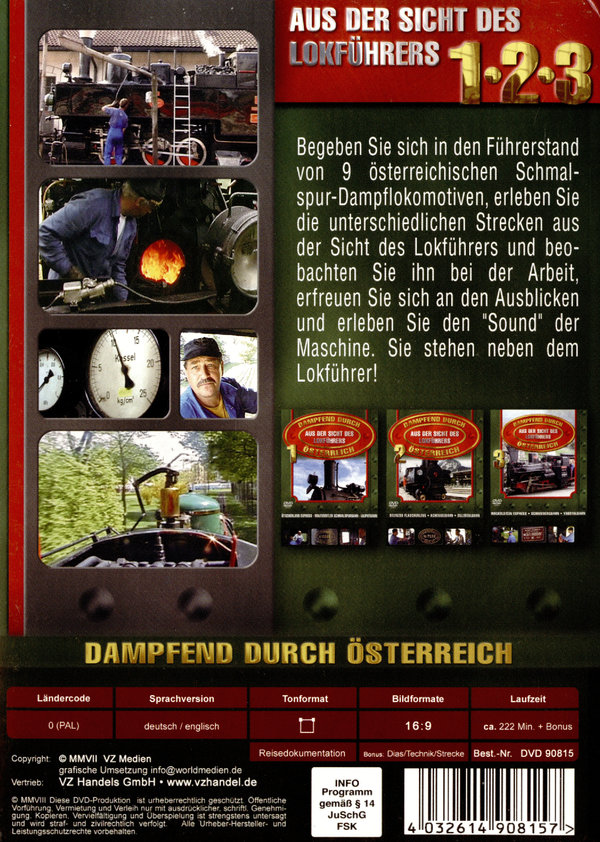 Dampfend durch Österreich - Aus der Sicht des Lokführers - Box  [3 DVDs]  (DVD)