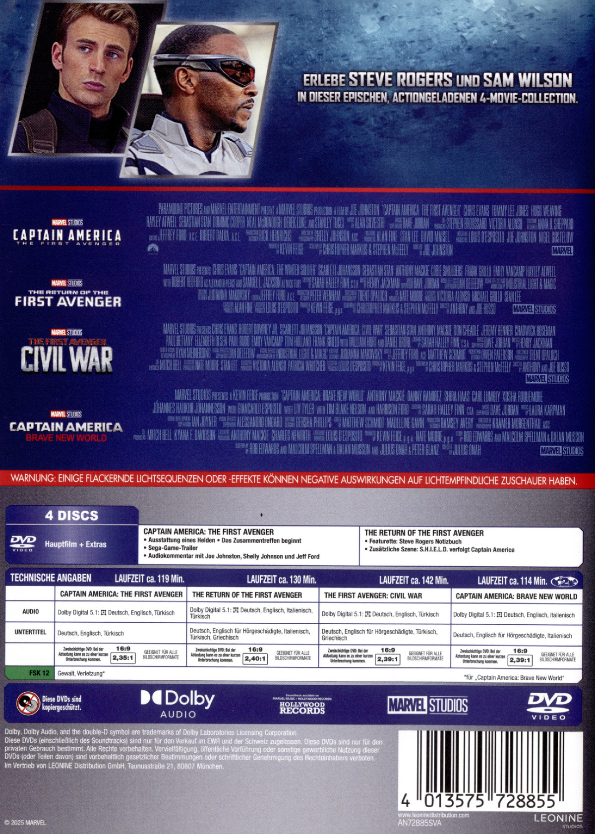 Captain America - 4-Movie-Collection  [4 DVDs]
