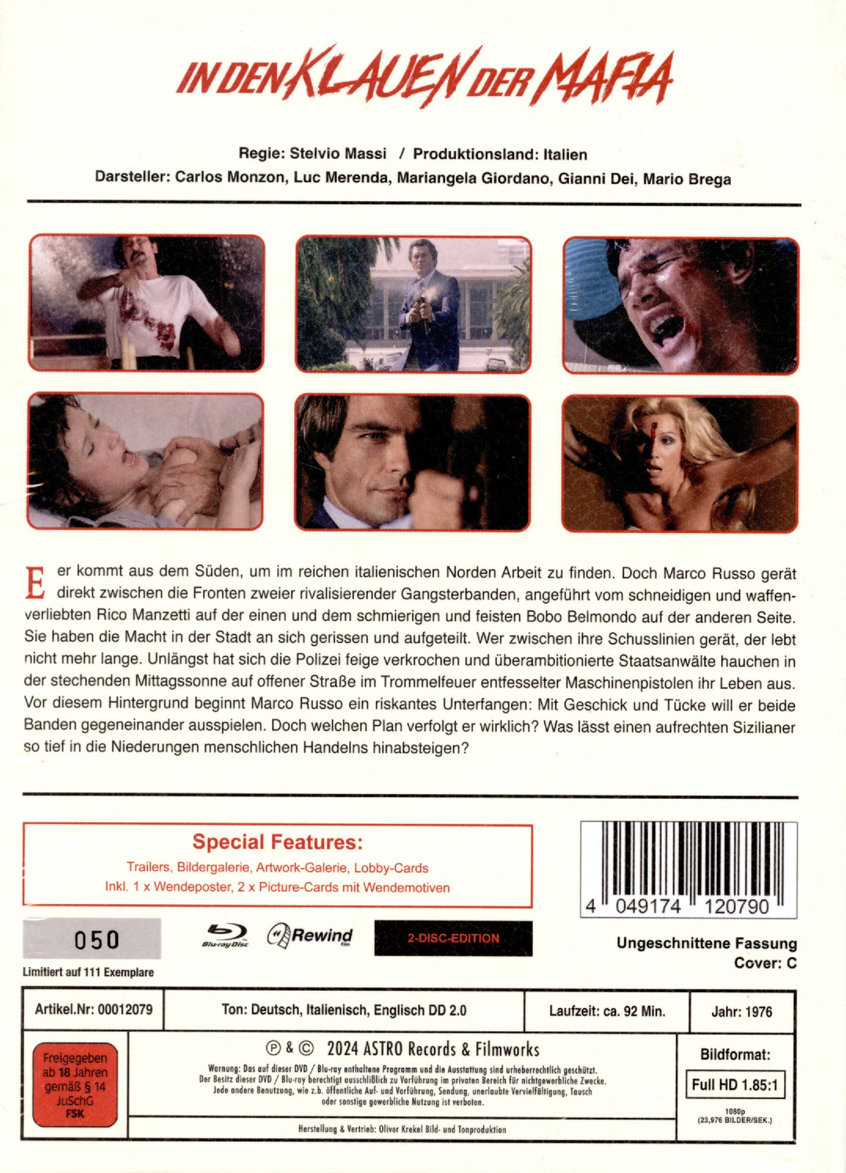 In den Klauen der Mafia - Uncut Mediabook Edition  (DVD+blu-ray) (C) In den Klauen der Mafia - Uncut Mediabook Edition  (DVD+blu-ray) (C)