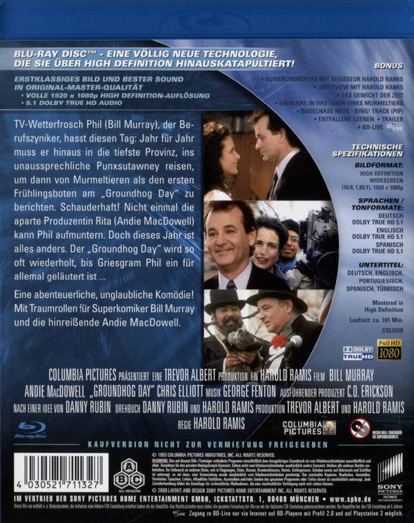 Und täglich grüßt das Murmeltier (blu-ray)