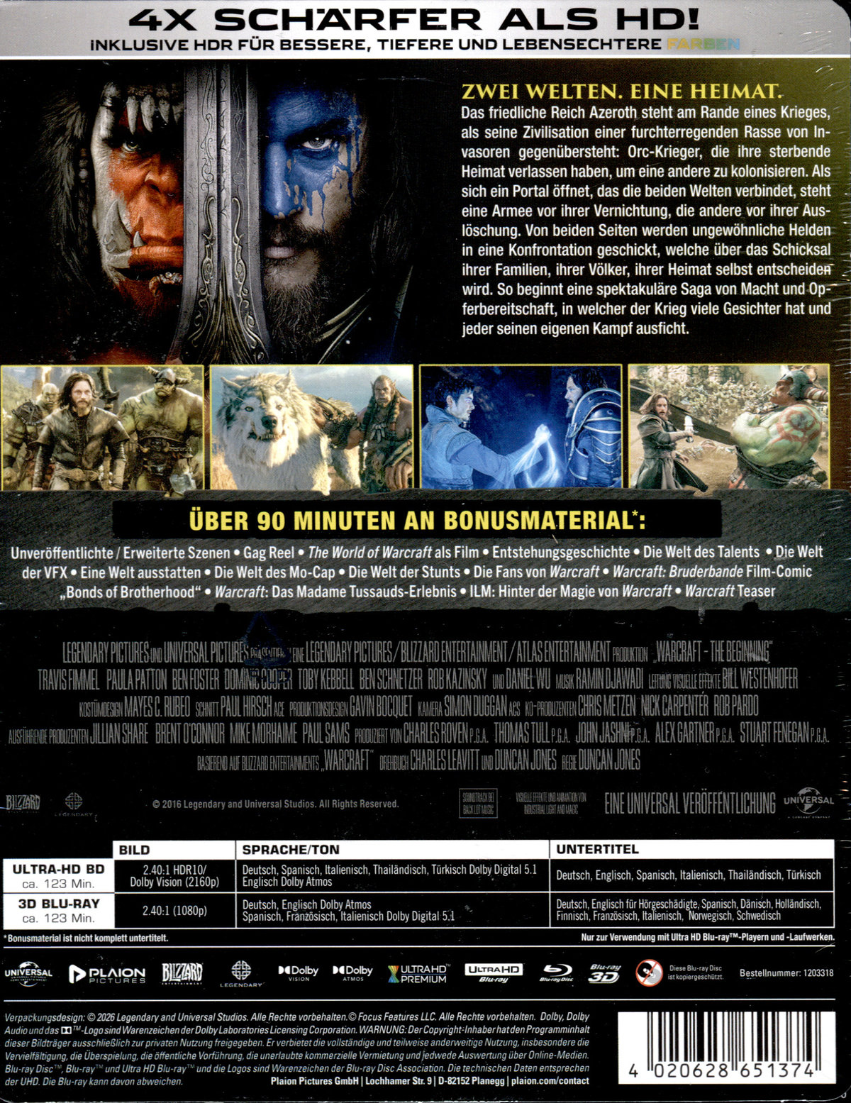 Warcraft: The Beginning - Limited Steelbook Edition  (4K Ultra HD+blu-ray)