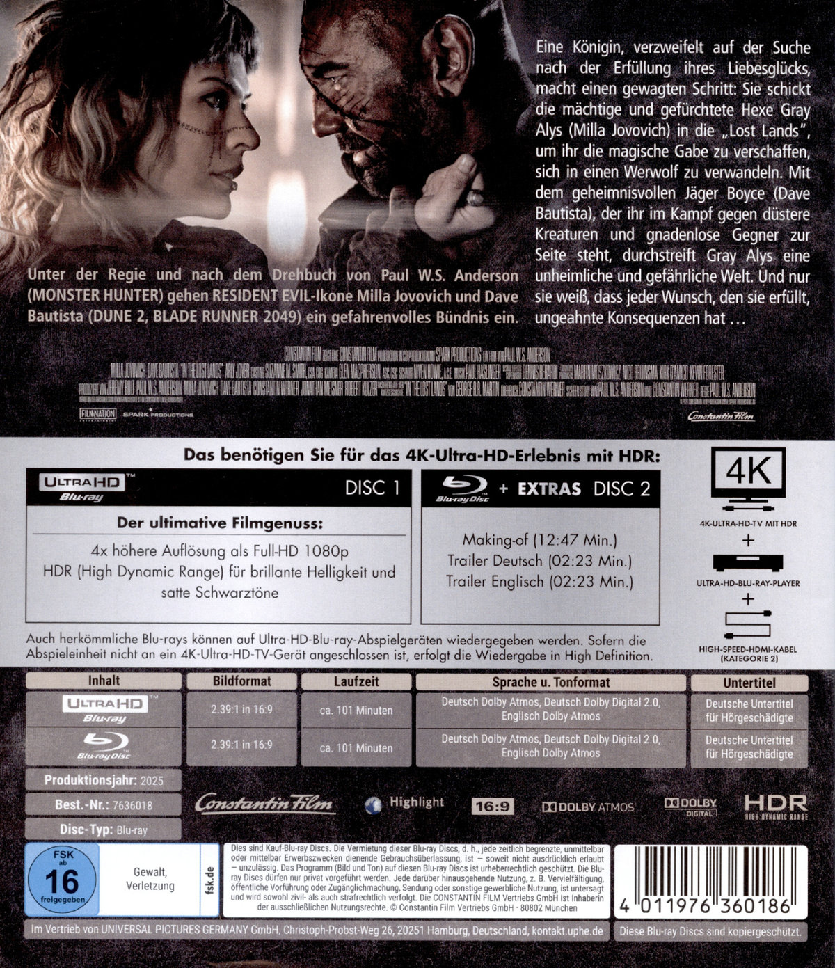 In the Lost Lands  (4K Ultra HD) (+ Blu-ray) 