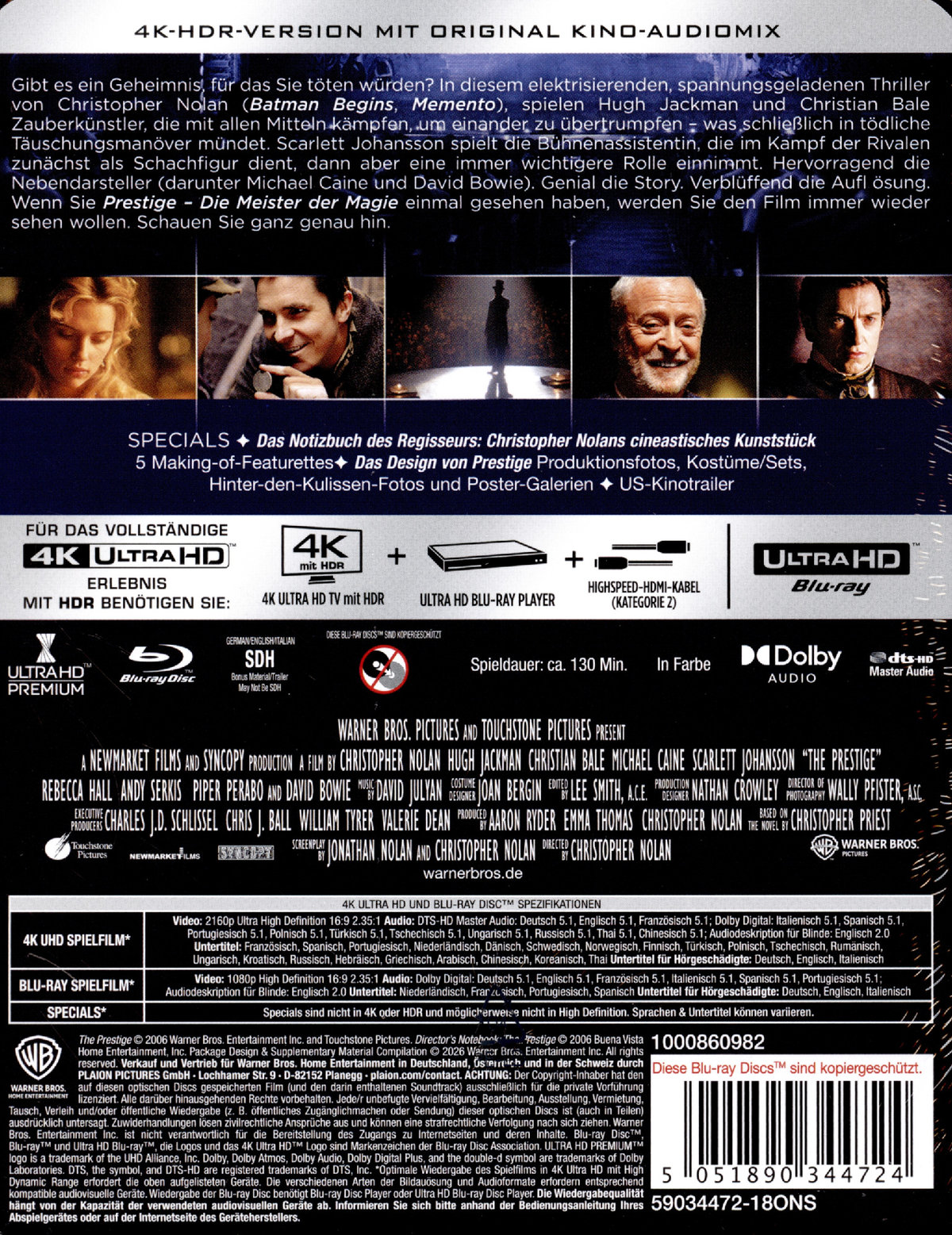 Prestige - Die Meister der Magie - Uncut Steelbook Edition  (4K Ultra HD+blu-ray)