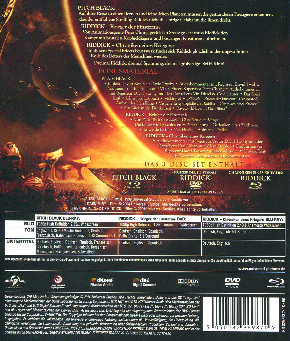 Riddick Collection  [3 BRs]  (Blu-ray Disc)