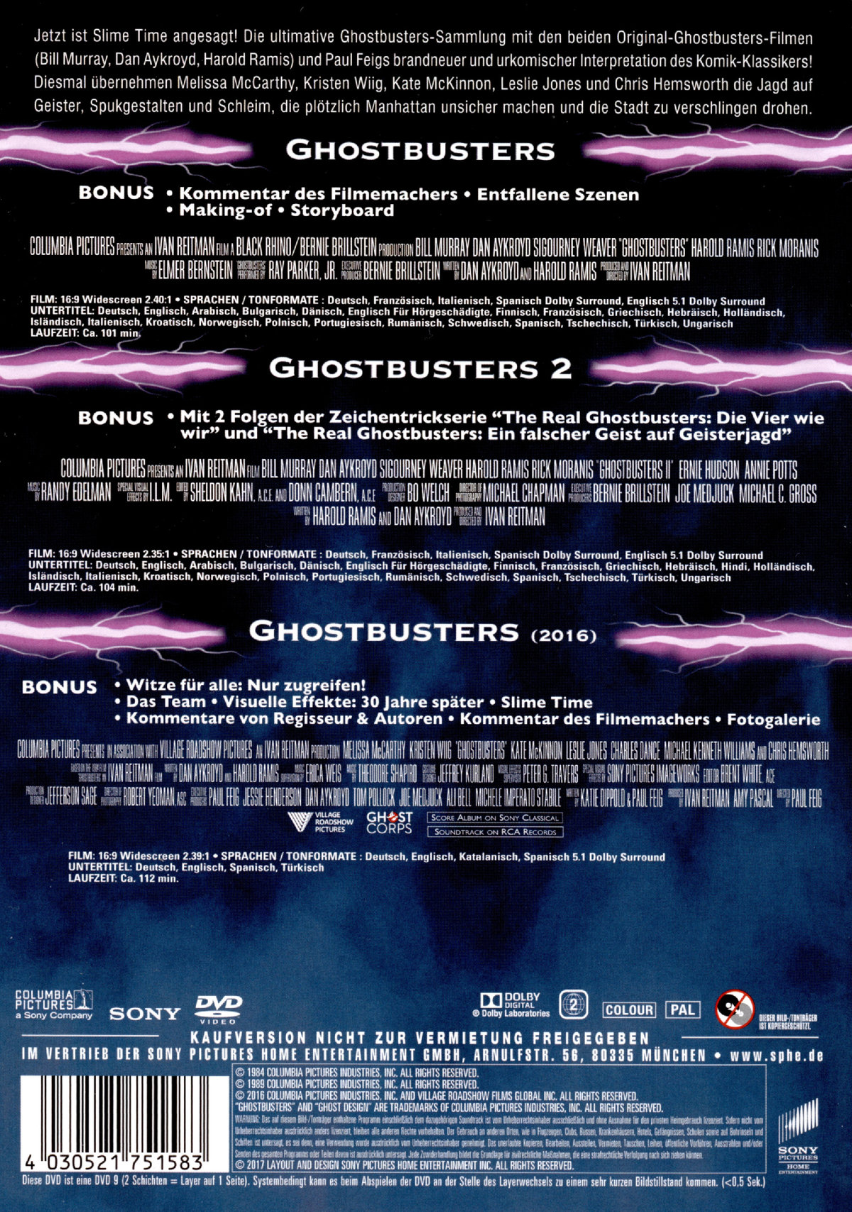 Ghostbusters Collection - Alle 3 Filme!