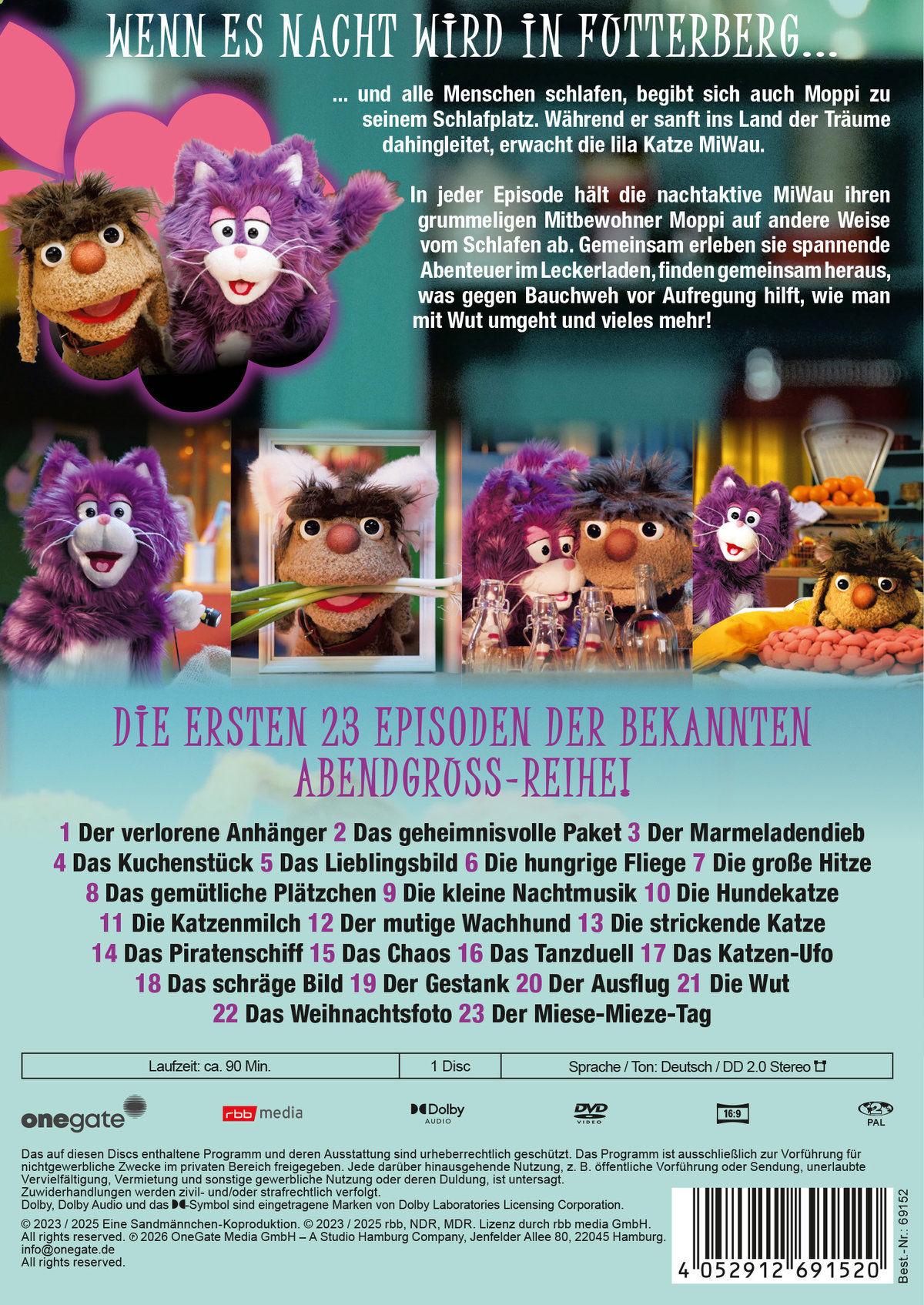 Abenteuer im Leckerladen mit Moppi und Miwau  (Abendgrüße aus "Unser Sandmännchen")  (DVD)