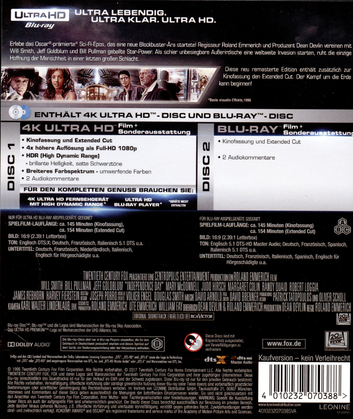 Independence Day - Extended Version (4K Ultra HD)