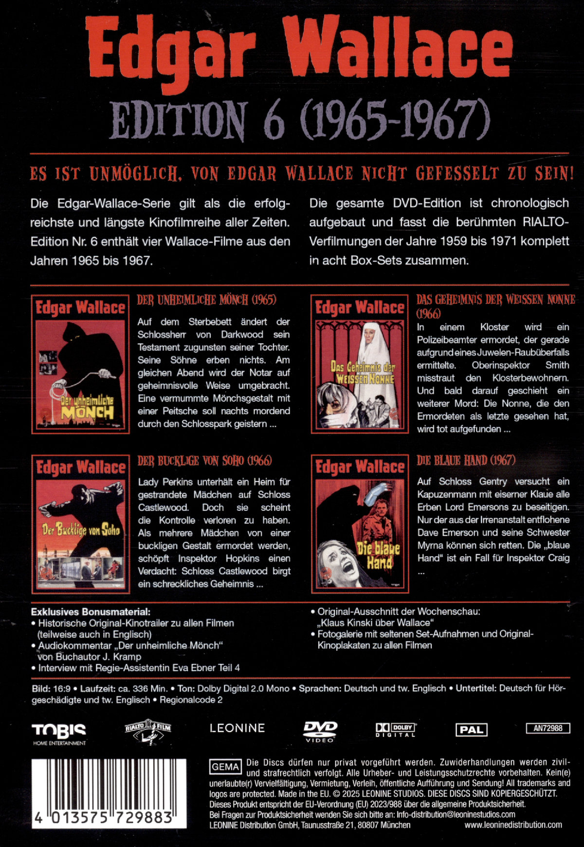 Edgar Wallace Edition 6  [4 DVDs]  (DVD)