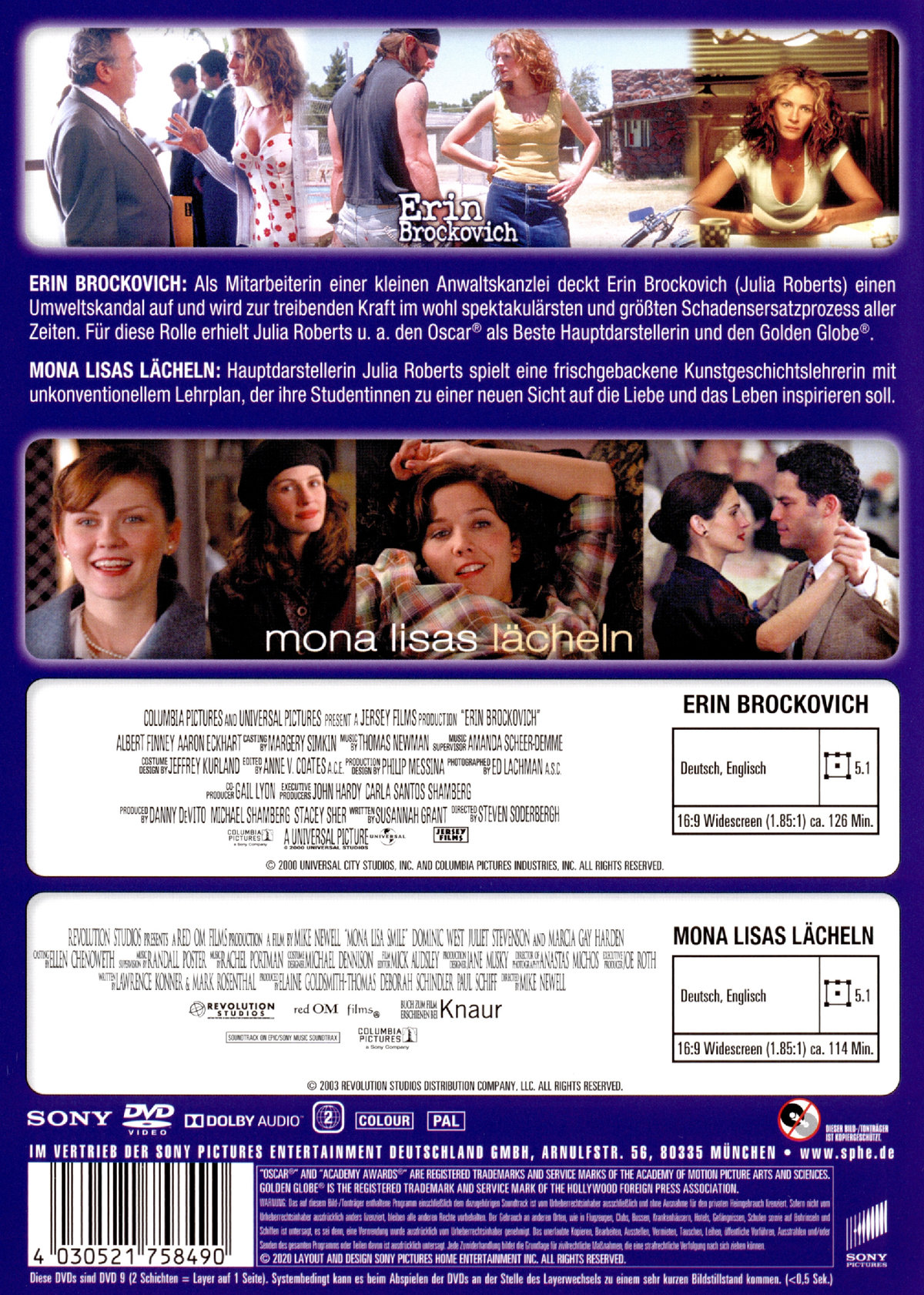 Erin Brokovich / Mona Lisas Lächeln - 2 Movie Collector's Pack [2 DVDs]  (DVD)