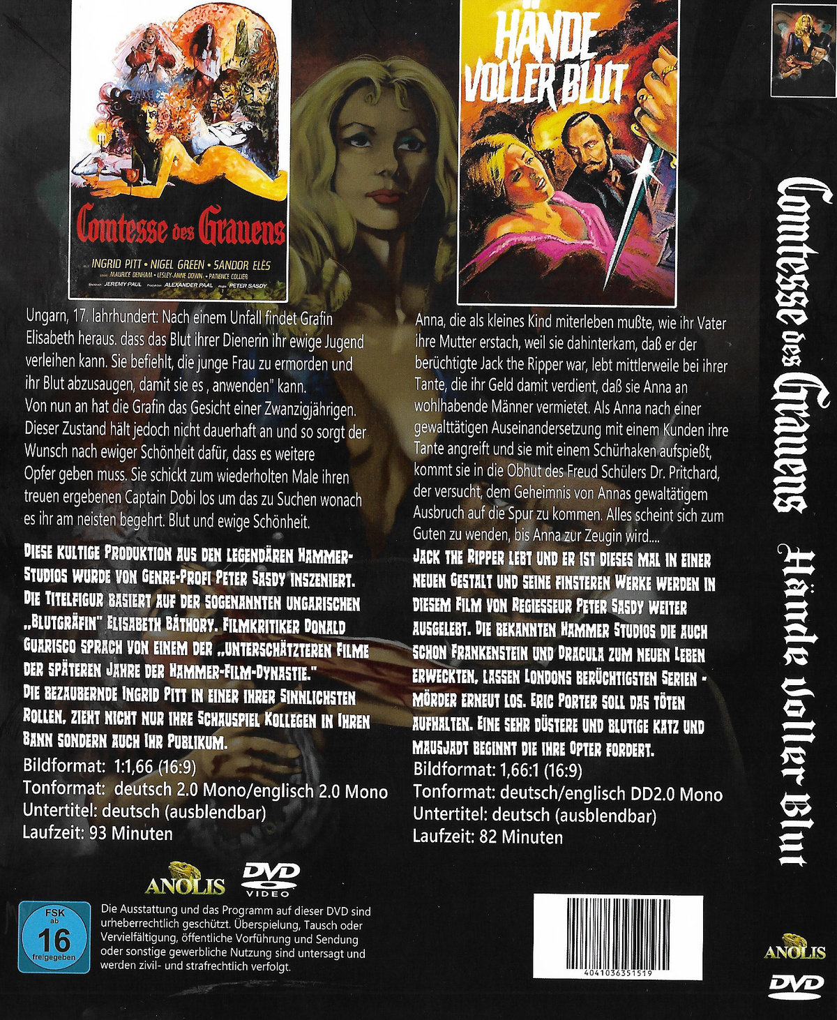 COMTESS DES GRAUENS / Hände voller Blut -  DOUBL  FEATURE / MONSTER CREATURE  NR.9 - Limited Edition  [2 DVDs]  (DVD)