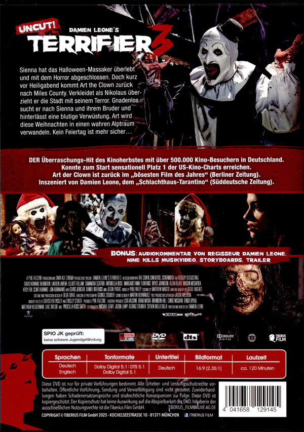 Terrifier 3 - Uncut Edition  (DVD) Terrifier 3 - Uncut Edition  (DVD)