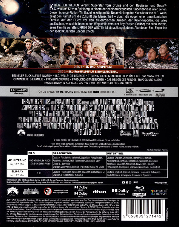 Krieg der Welten - Collectors Limited Edition  (4K Ultra HD) (+ Blu-ray)