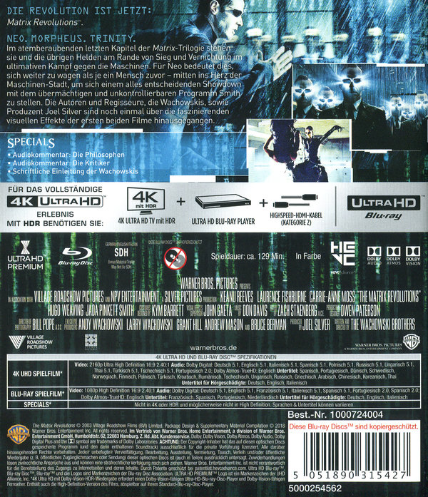 Matrix Revolutions (4K Ultra HD)