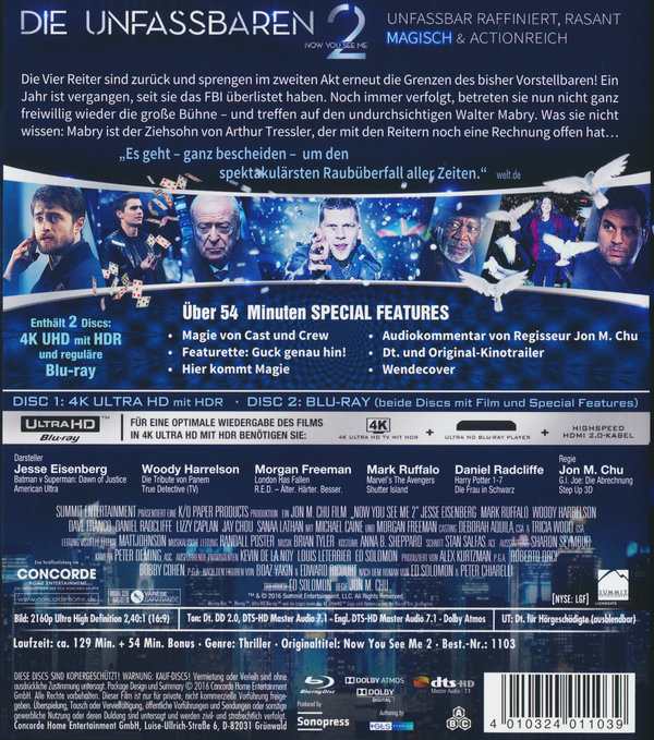 Unfassbaren 2, Die - Now You See Me (4K Ultra HD)