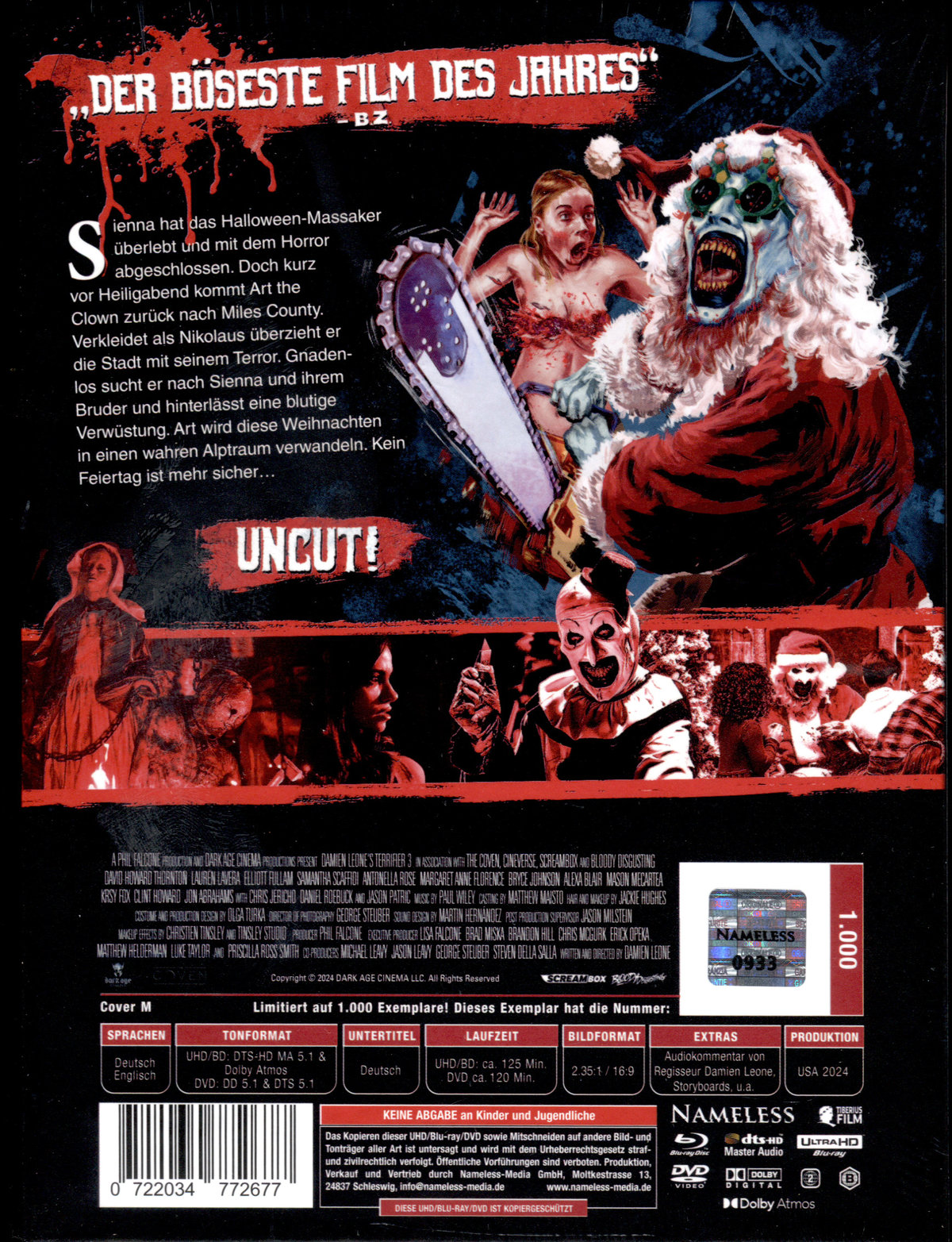 Terrifier 3 - Uncut Mediabook Edition  (4K Ultra HD+blu-ray+DVD) (M)