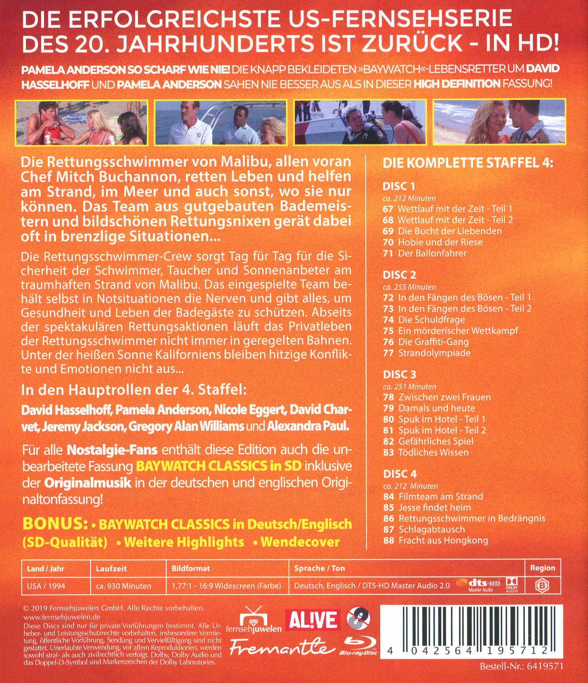 Baywatch HD - Staffel 4 (blu-ray)