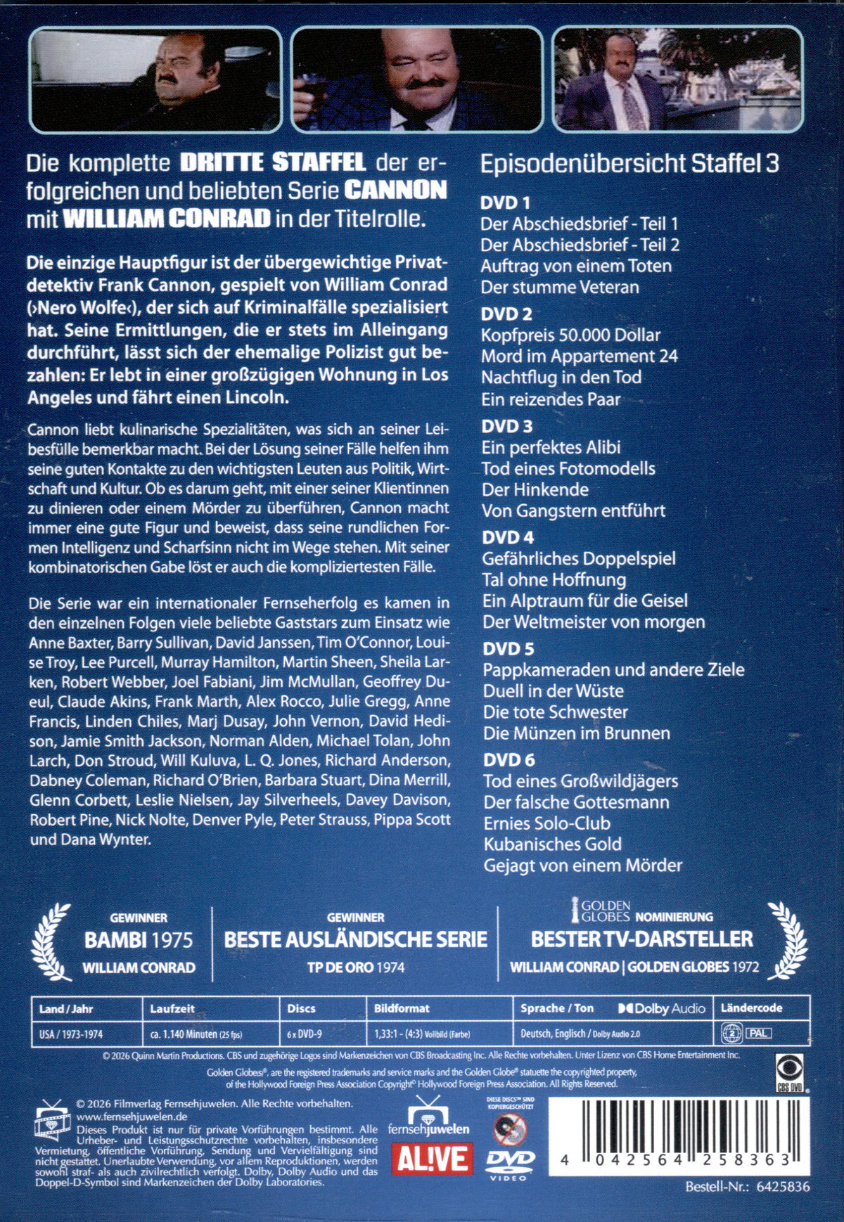 Cannon - Die komplette Staffel 3  [6 DVDs]  (DVD)