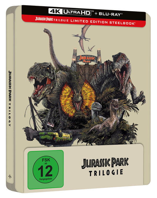 Jurassic Park Trilogie - Limited Steelbook Edition  (4K Ultra HD+blu-ray)