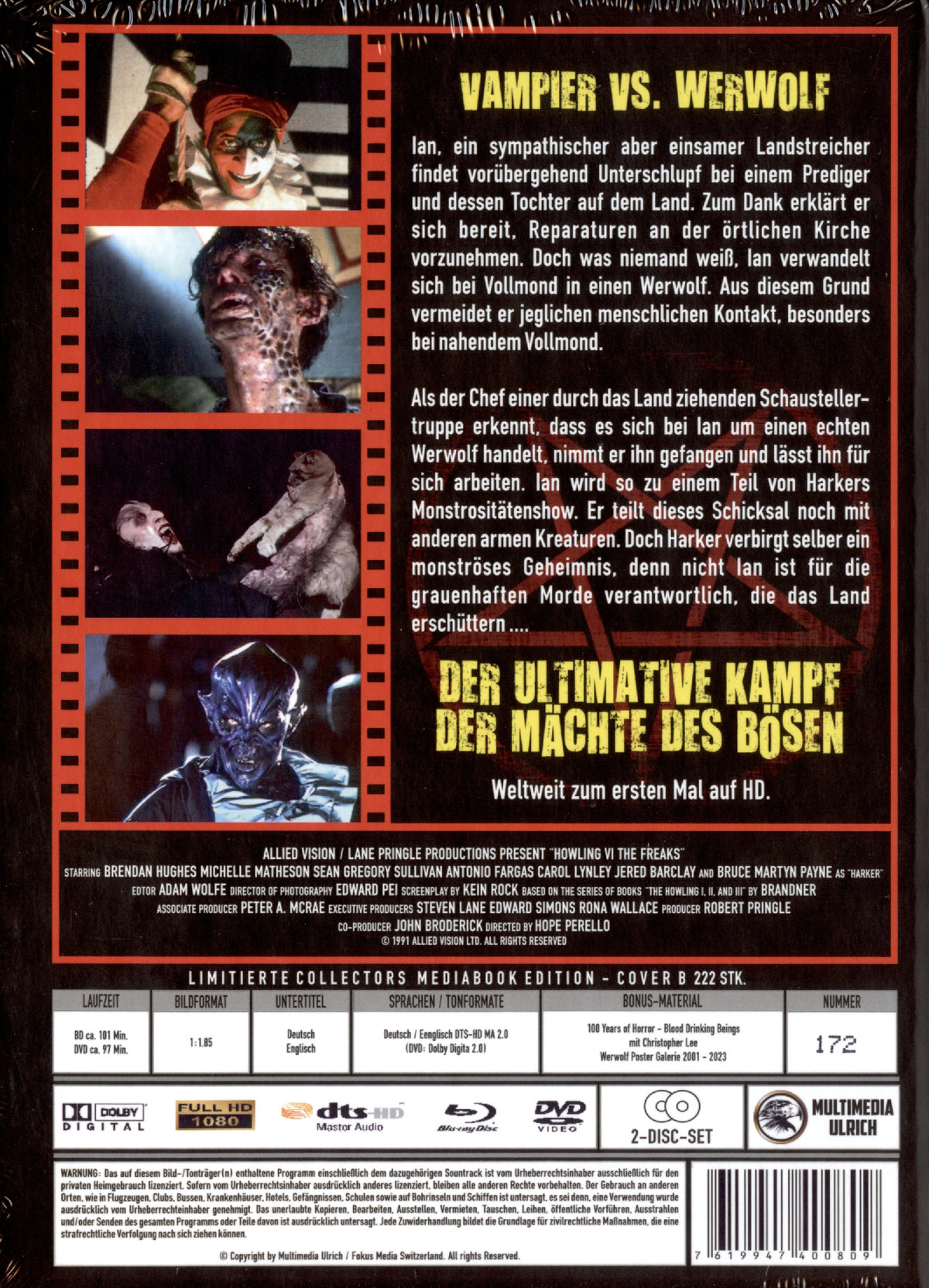 Howling 6 - The Freaks - Uncut Mediabook Edition  (DVD+blu-ray) (B)