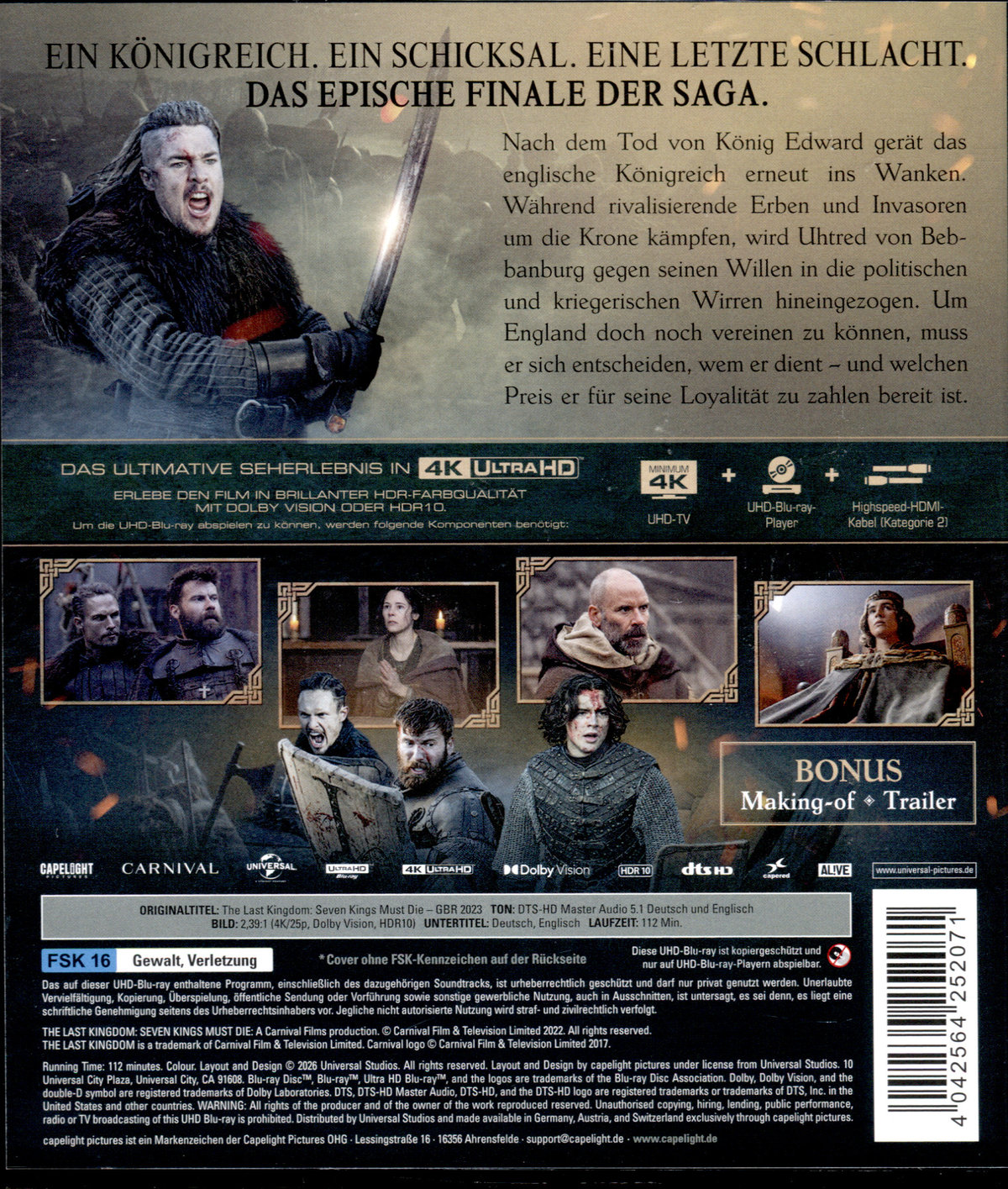 The Last Kingdom: Seven Kings Must Die (4K Ultra HD)