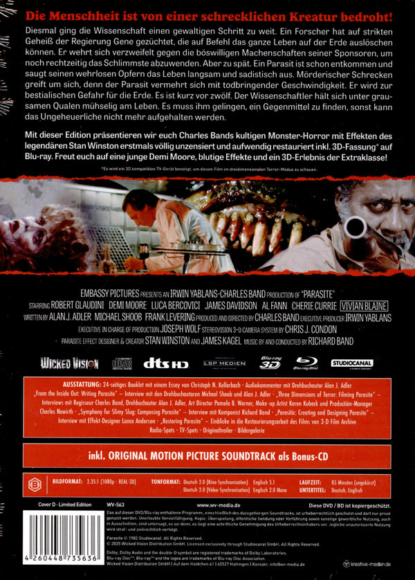Parasite - Killer Parasit 3D - Uncut Mediabook Edition  (blu-ray) (D) Parasite - Killer Parasit 3D - Uncut Mediabook Edition  (blu-ray) (D)