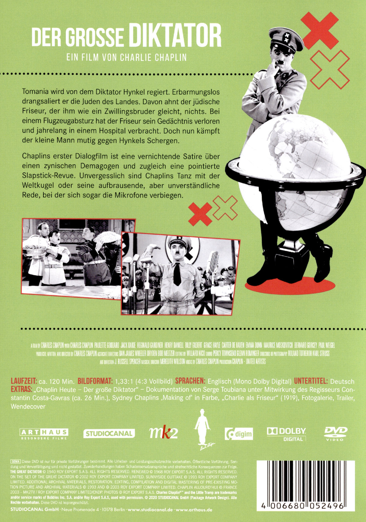 Charlie Chaplin - Der große Diktator  (DVD)