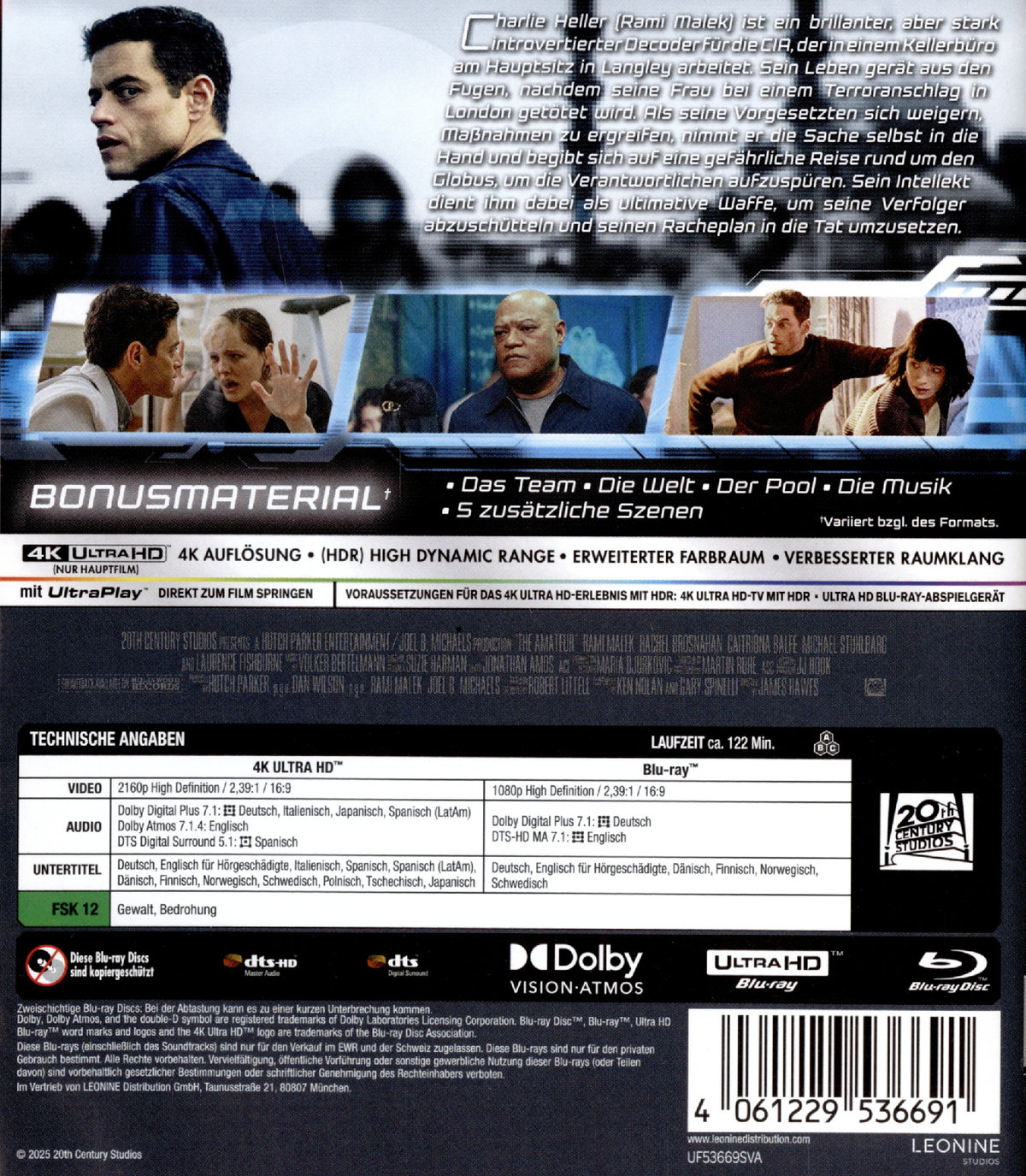 The Amateur - Der Amateur   (4K Ultra HD) (+ Blu-ray) 