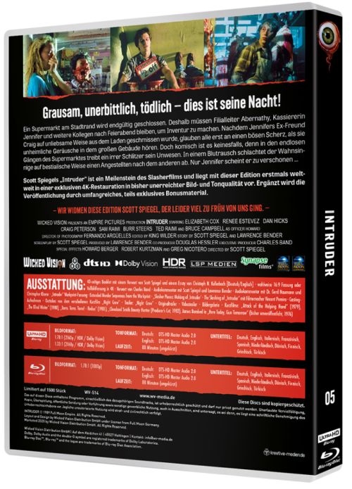 Intruder - Uncut Thrill Kill Collection  (4K Ultra HD+blu-ray)