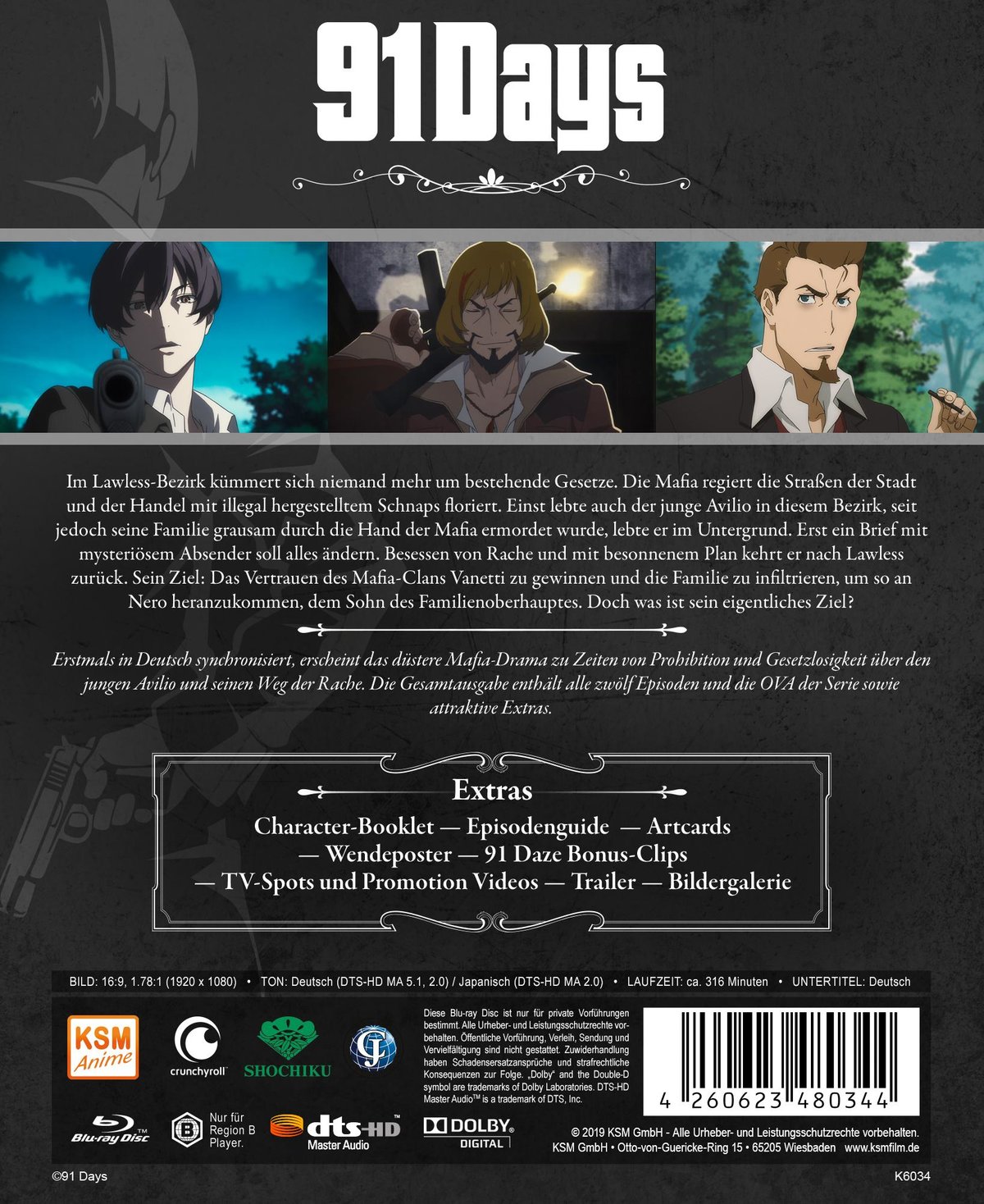 91 Days - Gesamtedition: Episode 01-13  [3 BRs]  (Blu-ray Disc)