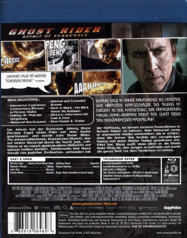 Ghost Rider: Spirit of Vengeance (blu-ray)