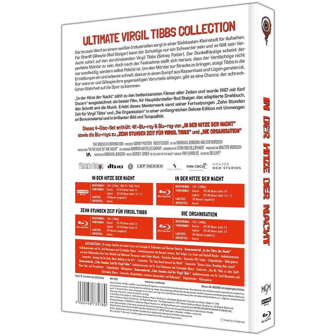In der Hitze der Nacht - The Ultimate Virgil Tibbs Mediabook Collection  (4K Ultra HD+blu-ray) (B)