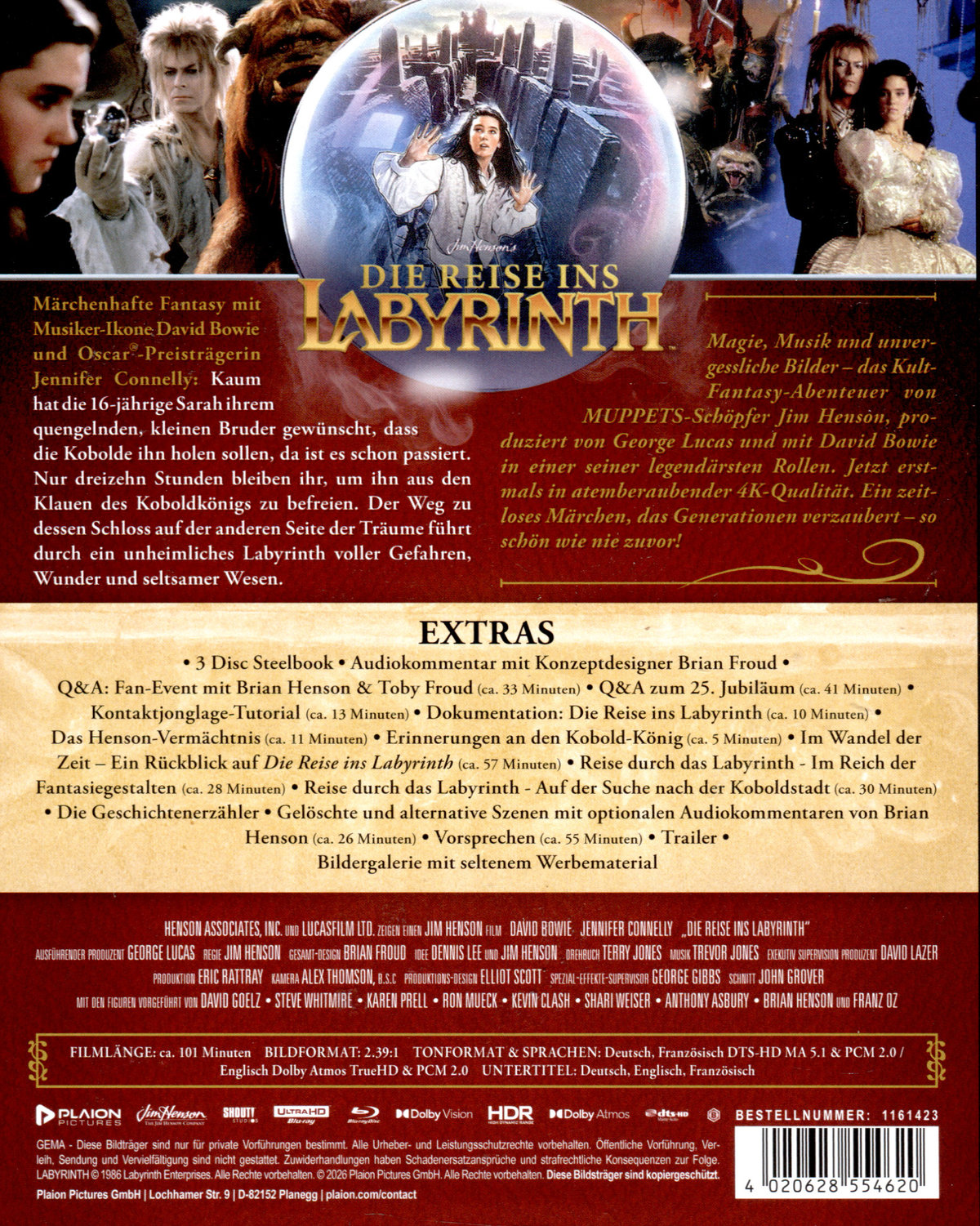 Die Reise ins Labyrinth - Limited Steelbook Edition  (4K Ultra HD+blu-ray)