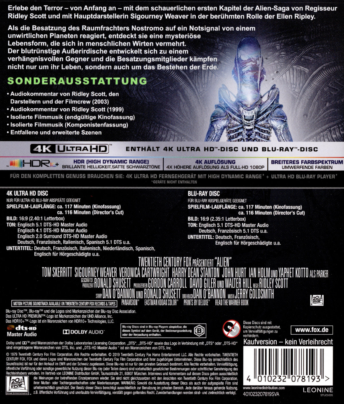 Alien 40th  (4K Ultra HD) (+ Blu-ray 2D)  (Blu-ray 4K Ultra HD)