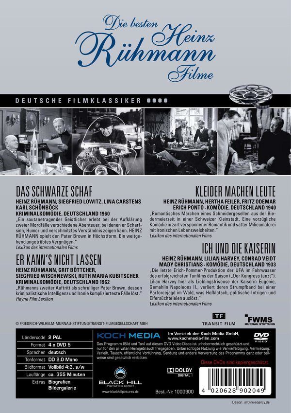 Heinz Rühmann - Die besten Heinz Rühmann Filme  [4 DVDs]  (DVD)