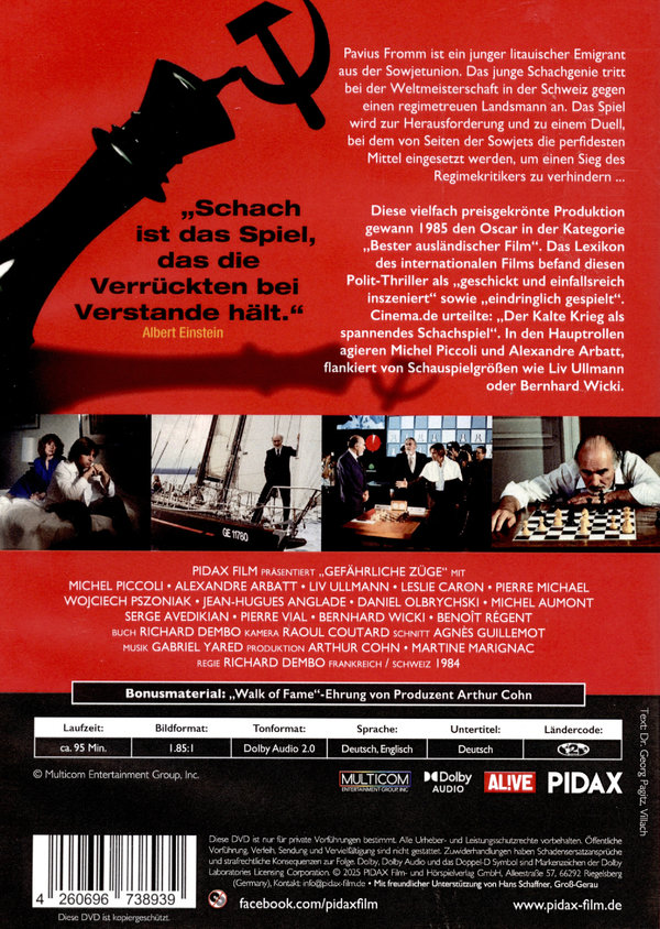 Gefährliche Züge - Duell ohne Gnade - Remastered Edition / Oscar-preisgekrönter Thriller mit Starbesetzung (Pidax Film-Klassiker)  (DVD) Gefährliche Züge - Duell ohne Gnade - Remastered Edition / Oscar-preisgekrönter Thriller mit Starbesetzung (Pidax Film-Klassiker)  (DVD)