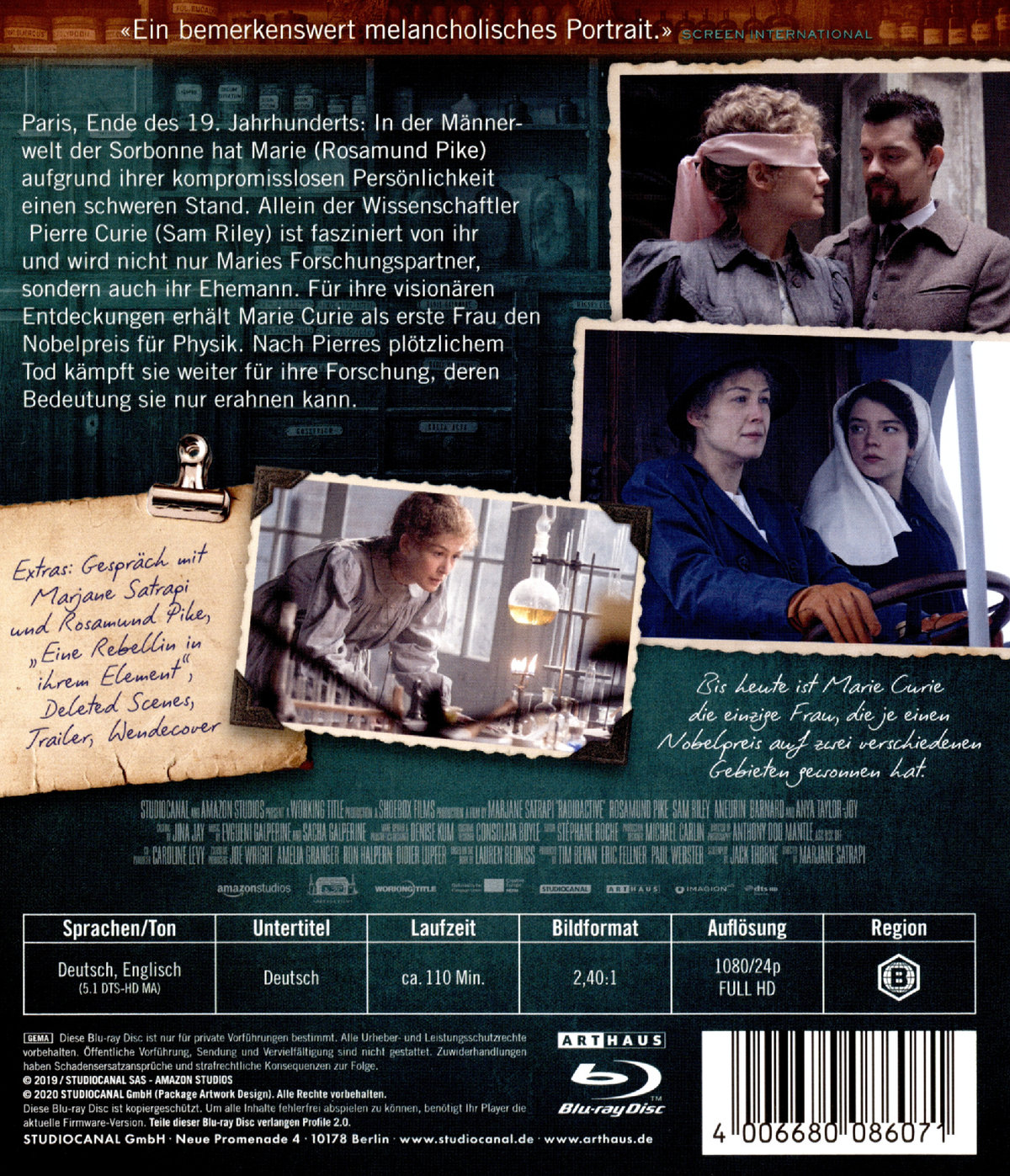 Marie Curie - Elemente des Lebens (blu-ray)