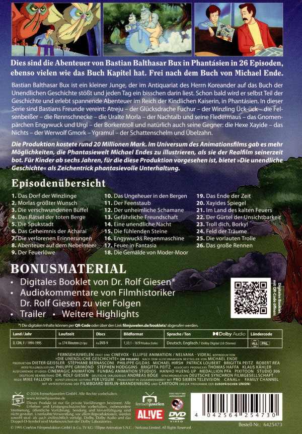 Die unendliche Geschichte - Die komplette Zeichentrickserie (26 Episoden)  [4 DVDs]  (DVD)