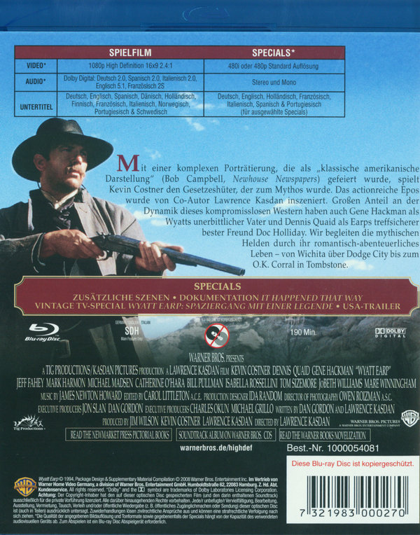 Wyatt Earp (blu-ray)