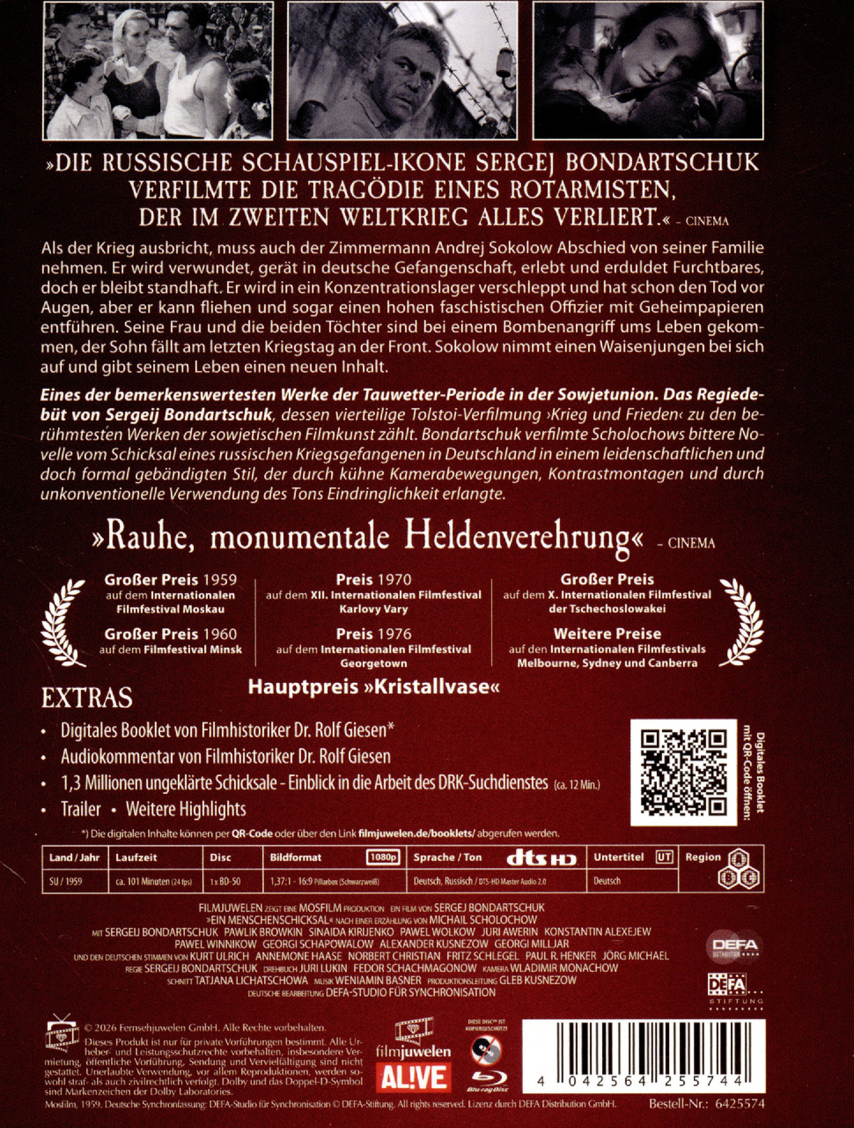 Ein Menschenschicksal (Filmjuwelen / DEFA) (Blu-ray)  (Blu-ray Disc)