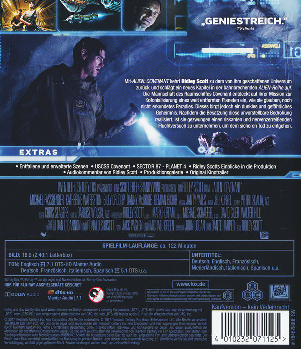 Alien: Covenant (blu-ray)