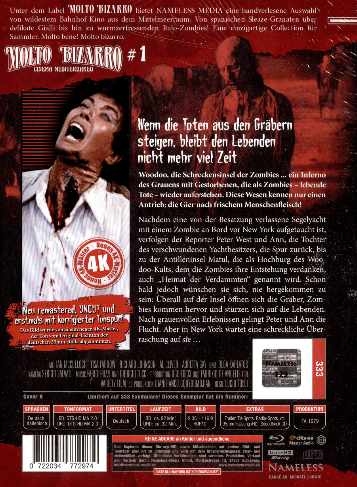 Woodoo - Die Schreckensinsel der Zombies - Uncut Mediabook Edition  (4K Ultra HD+blu-ray) (H)