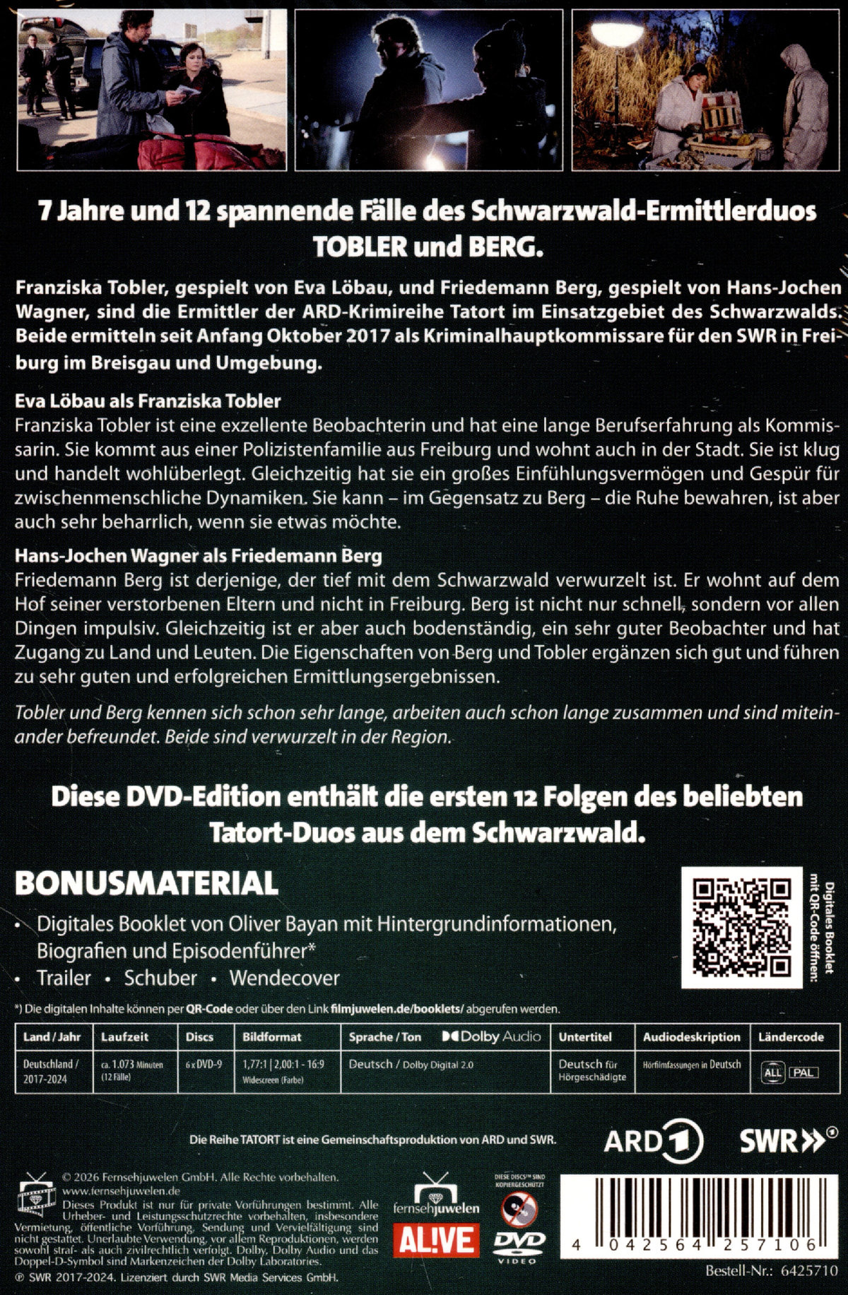 Tatort - Team Freiburg & Schwarzwald: Tobler und Berg - Die ersten 7 Jahre (Alle 12 Fälle von 2017-2024)  [6 DVDs]  (DVD)