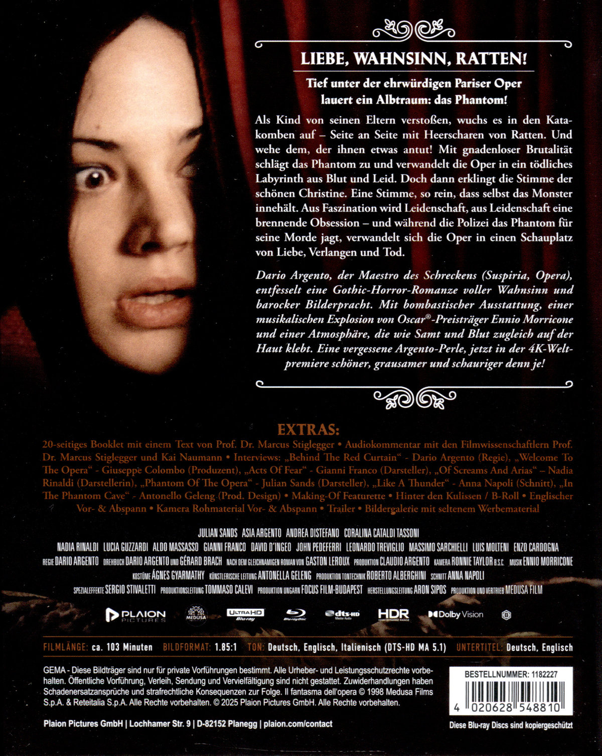 Das Phantom der Oper (Dario Argento) - Uncut Mediabook Edition  (4K Ultra HD+Blu-ray)