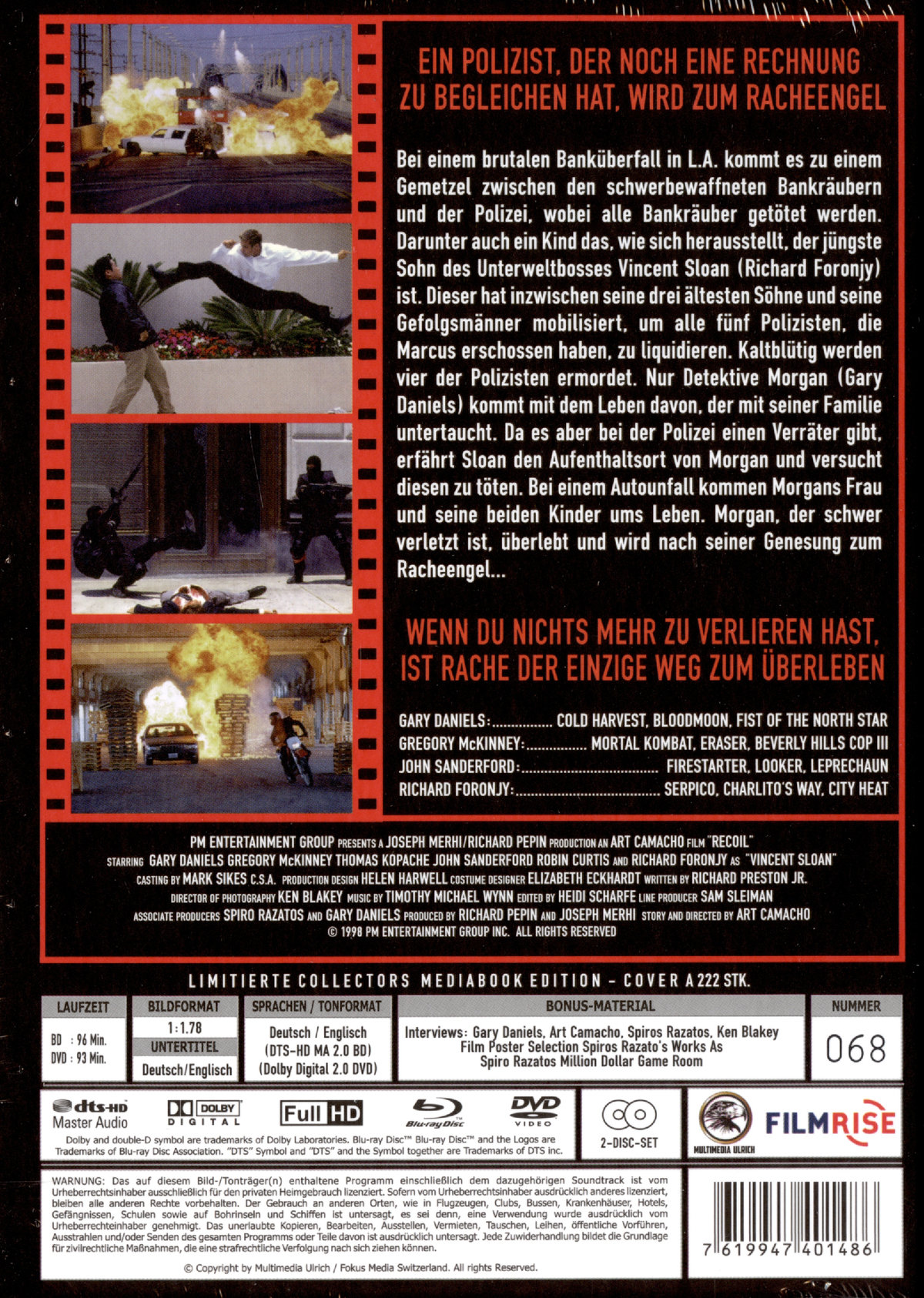 Recoil - Tödliche Vergeltung - Uncut Mediabook Edition  (DVD+blu-ray) (A)