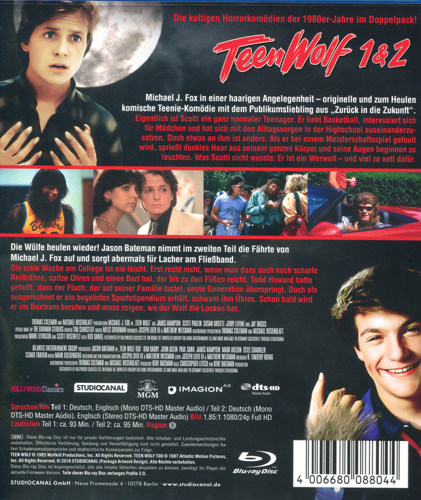 Teen Wolf 1+2 (blu-ray)