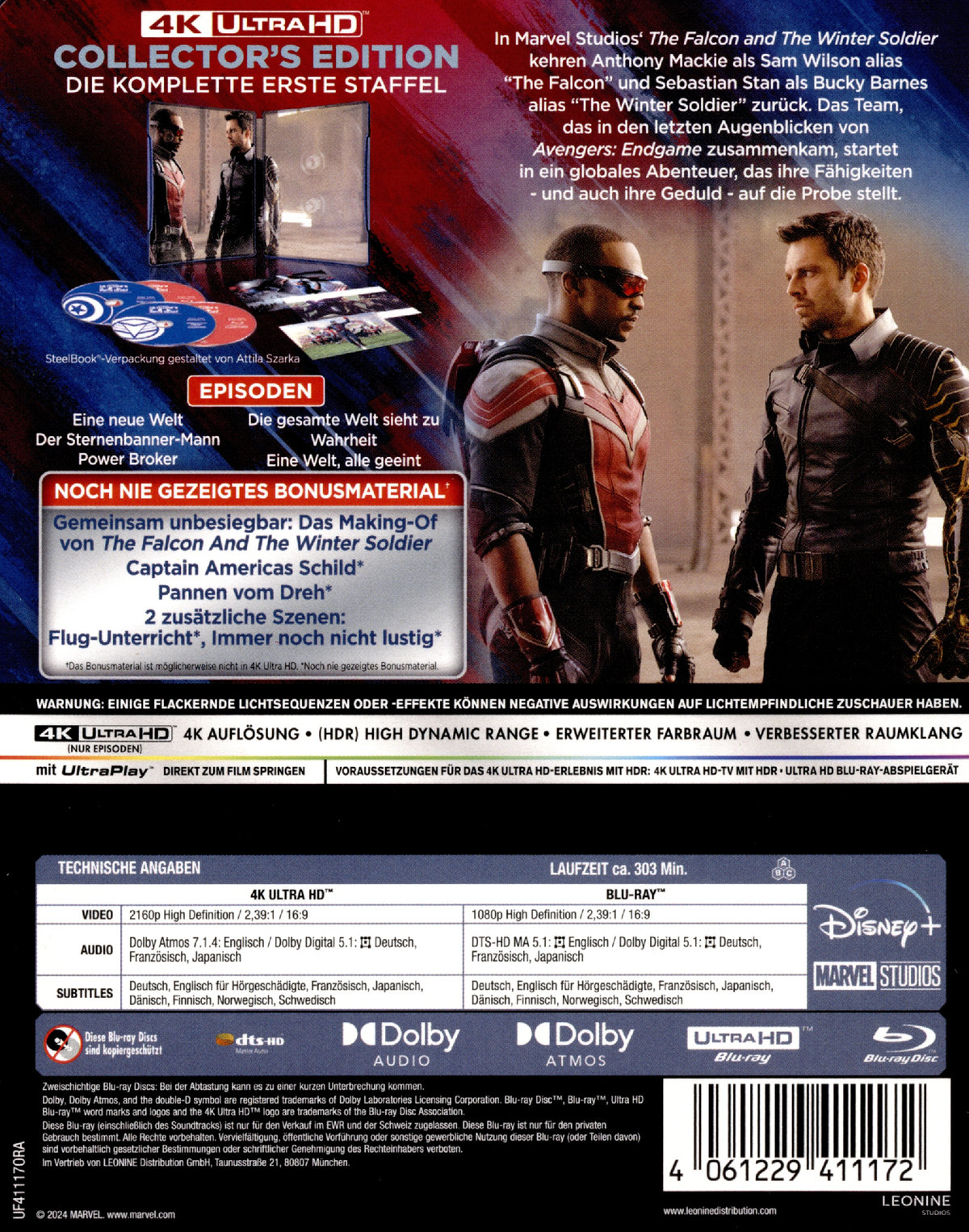 The Falcon and the Winter Soldier - Staffel 1 - Limited Steelbook Edition  (4K Ultra HD)