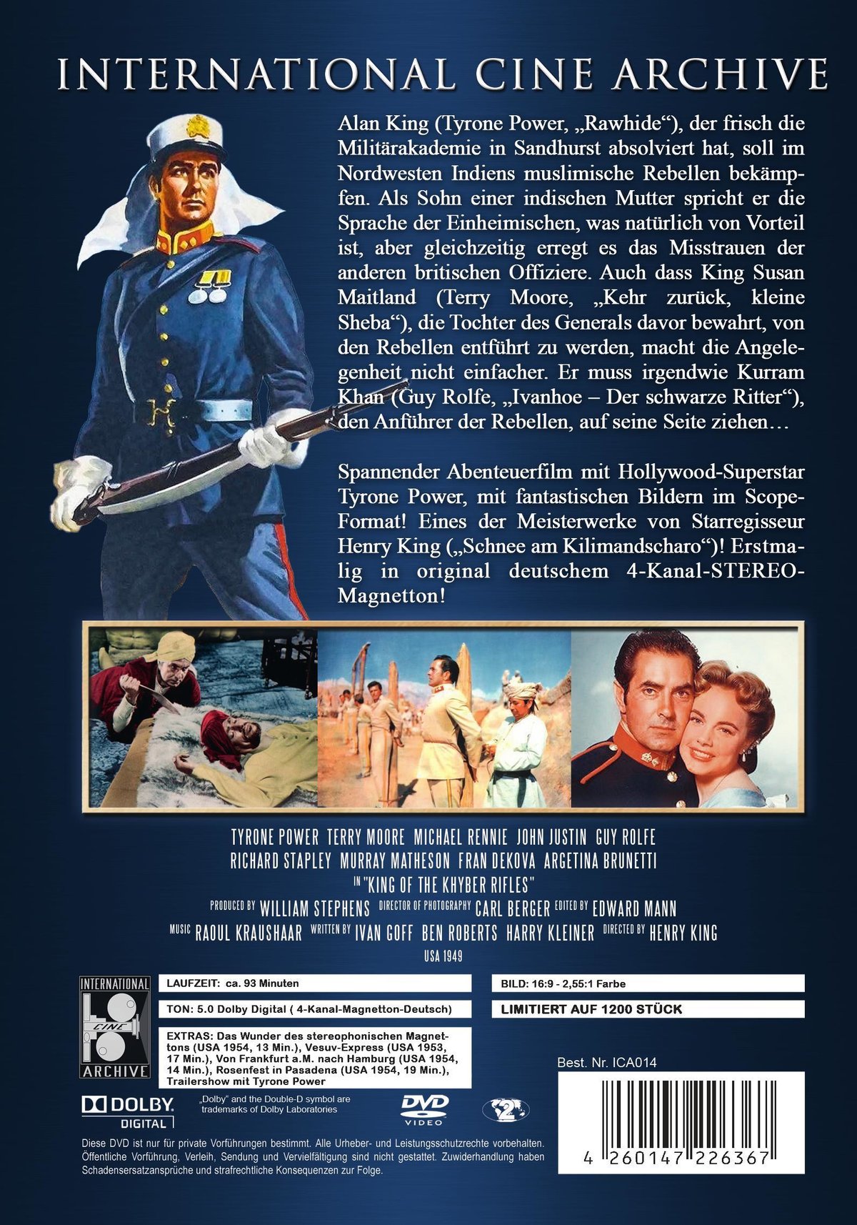 Der Hauptmann von Peshawar (1953)  - International Cine Archive # 014 - Limited 1200 Stück - Mit Tyrone Power mit  4-Kanal- STEREO-Magnetton!  (DVD)
