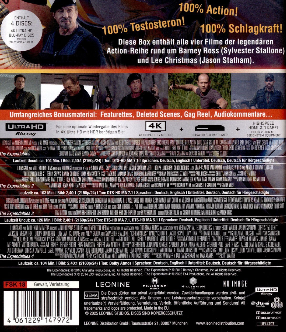 The Expendables 1-4  (4K Ultra HD)
