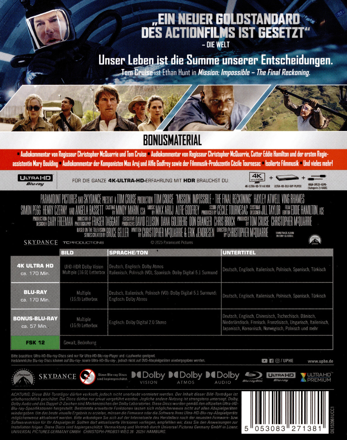 Mission: Impossible - The Final Reckoning - Steelbook - Limited Edition  (4K Ultra HD) (+ Blu-ray)  Mission: Impossible - The Final Reckoning - Steelbook - Limited Edition  (4K Ultra HD) (+ Blu-ray)