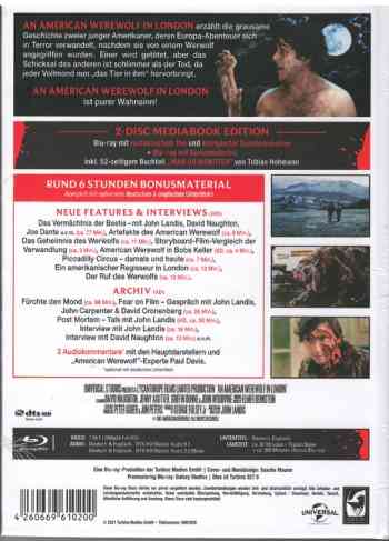 An American Werewolf in London - Uncut Mediabook Edition (blu-ray) (Cover US)